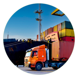 A freightliner lorry on site now the business transformation project is complete